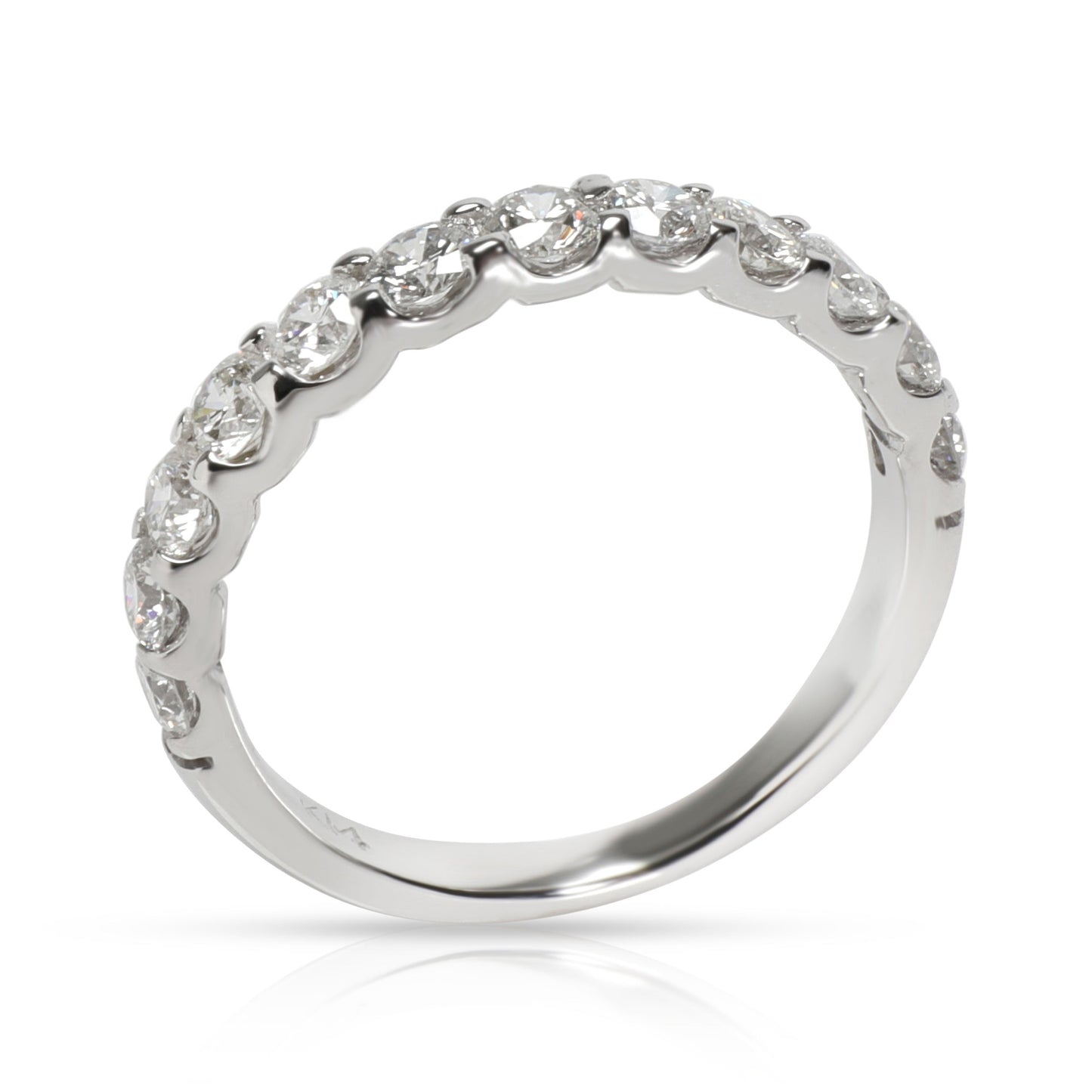 12 Stone Round Cut Diamond Wedding Band in 14K White Gold 0.84 CTW