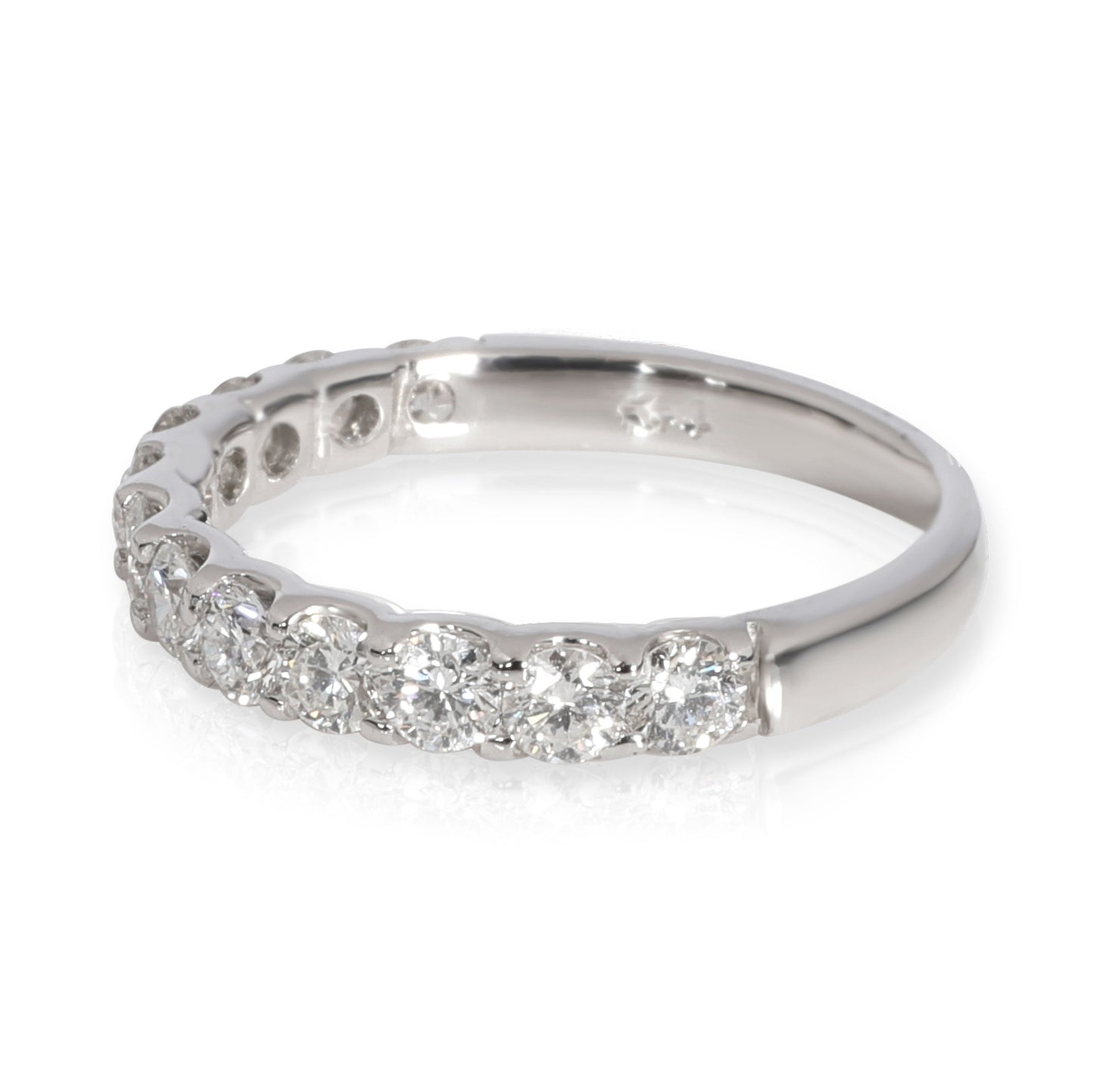 12 Stone Round Cut Diamond Wedding Band in 14K White Gold 0.84 CTW