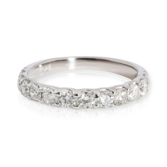 12 Stone Round Cut Diamond Wedding Band in 14K White Gold 0.84 CTW