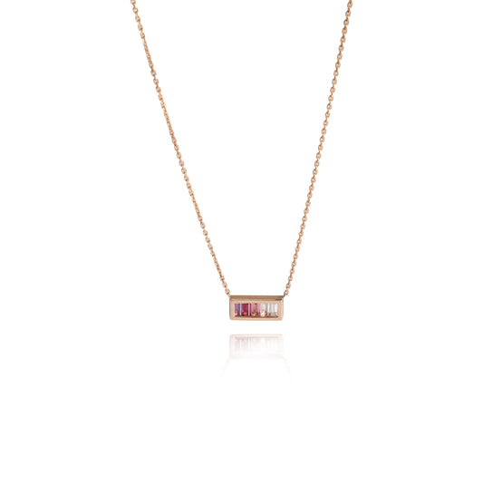 14K Rose Gold My Story Aria Rainbow Necklace