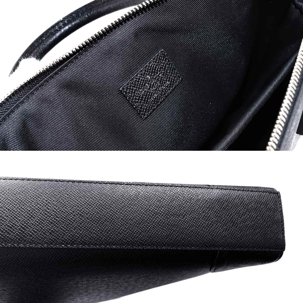 Louis Vuitton Taiga Vertical Tote Shoulder Bag Leather Black